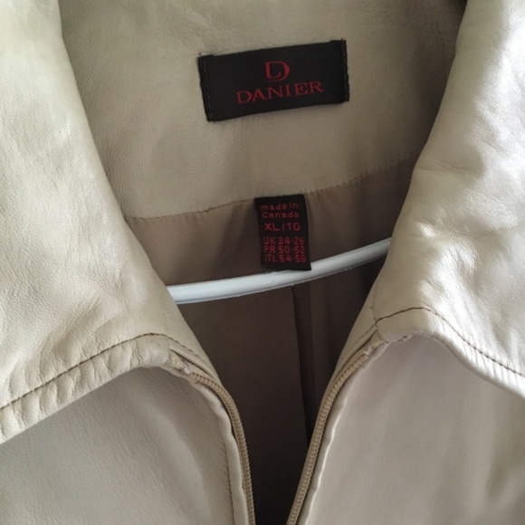 Cream Leather Jacket - Picture 3 of 3